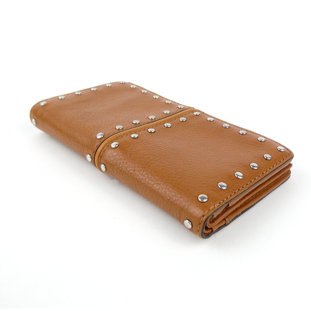 Michael Kors Tan Leather Rivets Bifold Wallet - Picture 4 of 15